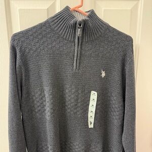 U.S. Polo Assn. Charcoal Zip-Up Sweater